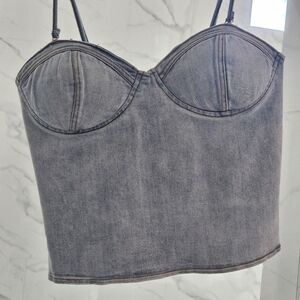 Denim Bustier Top